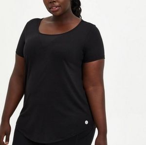 Torrid Black Mesh Front Wicking Active Tee